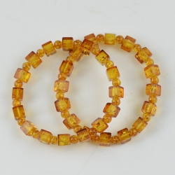 Amber bracelet natural beads large cognac color  Amber bracelet natural beads large cognac color